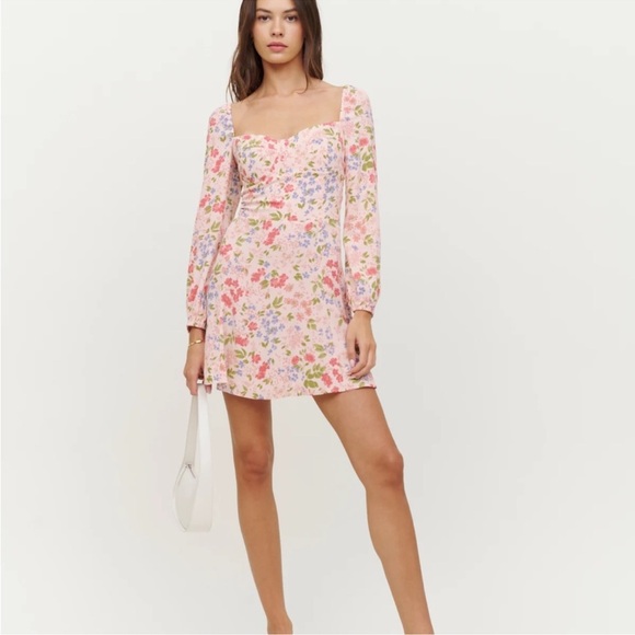 Reformation Mochi dress pink Esmee floral print size 8 - Picture 2 of 10